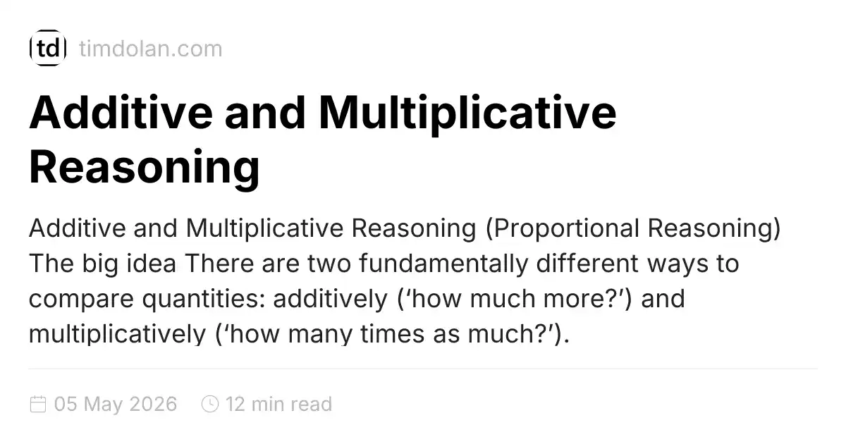 Additive and Multiplicative Reasoning